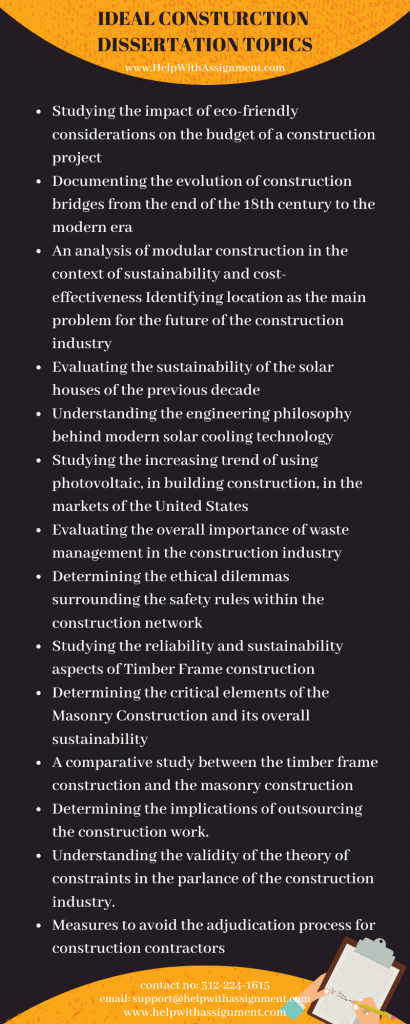 dissertation topics for construction