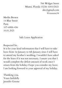 formal letter format